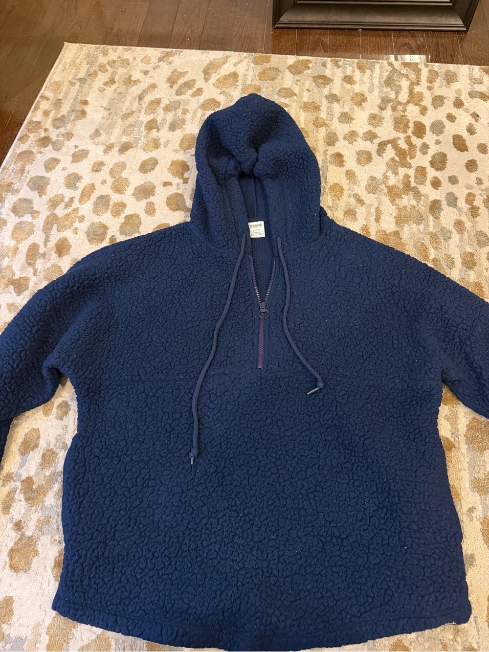 PINK Victoria's Secret Navy Sherpa Zip Hoodie